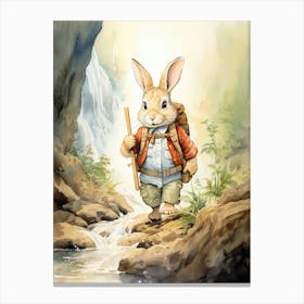 Bunny Hicking Rabbit Prints Watercolour 7 Canvas Print