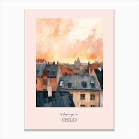 Mornings In Oslo Rooftops Morning Skyline 1 Canvas Print