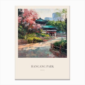 Hangang Park Seoul 2 Vintage Cezanne Inspired Poster Canvas Print