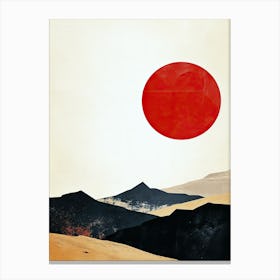 Red Sun In The Desert, Boho Canvas Print