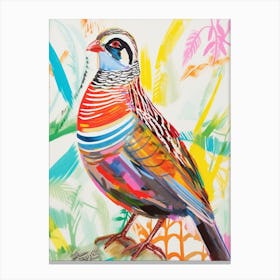 Colourful Bird Painting Partridge 1 Canvas Print
