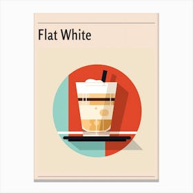 Flat White Midcentury Modern Poster Canvas Print