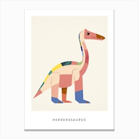 Nursery Dinosaur Art Herrerasaurus Poster Canvas Print