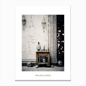Poster Of Marrakech, Morocco, Photography In Black And White 3 Canvas Print