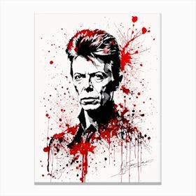 David Bowie Portrait Ink Painting (20) Canvas Print