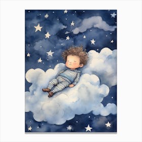 Boy Sleeping In Clouds 2 Canvas Print