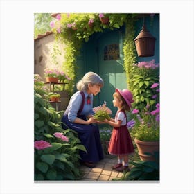 Dreamshaper V7 A Kindhearted Girl Has A Special Garden With A 1 Canvas Print