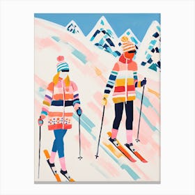 Lech Zurs Am Arlberg   Austria, Ski Resort Illustration 3 Canvas Print
