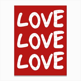 Love Love Love Print Canvas Print