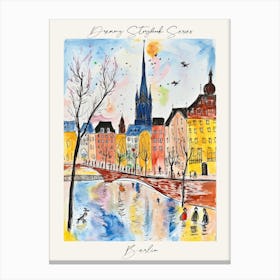 Poster Of Berlin, Dreamy Storybook Illustration 3 Canvas Print
