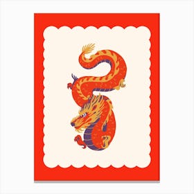 Year Of The Dragon Red Canvas Print