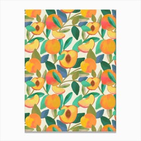 Peachy Nectarines - White Canvas Print
