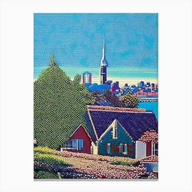 Everett, City Us  Pointillism Canvas Print