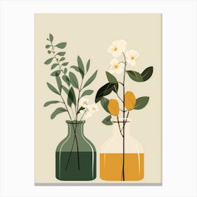 Vases With Flowers Canvas Print