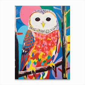 Colourful Bird Painting Snowy Owl 2 Canvas Print