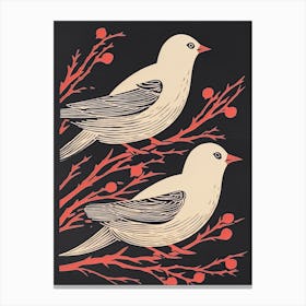 Doves On Branches Canvas Print