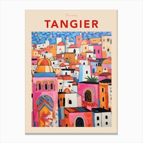 Tangier Morocco Fauvist Travel Poster Canvas Print