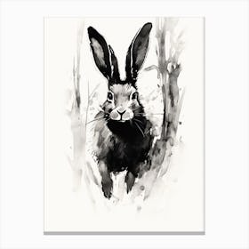 Rabbit Prints Black And White Ink 4 Canvas Print