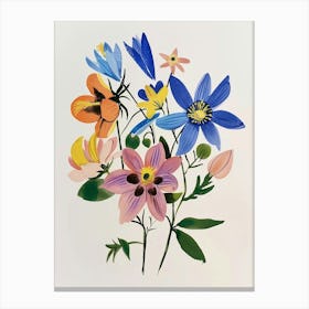 Painted Florals Columbine 4 Canvas Print