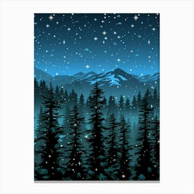 Winter Night Sky Canvas Print