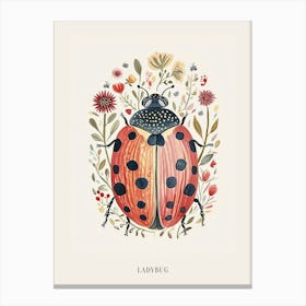 Colourful Insect Illustration Ladybug 23 Poster Canvas Print