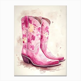 Pink Cowboy Boots 2 Canvas Print