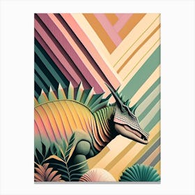 Stegoceras Pastel Dinosaur Canvas Print