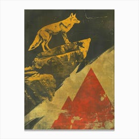 Wolf On A Rock Canvas Print