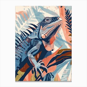 Blue Iguana Modern Illustration 6 Canvas Print