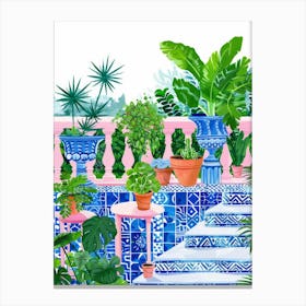 Blue And White Garden 3 Canvas Print