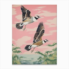 Vintage Japanese Inspired Bird Print Lapwing 1 Canvas Print