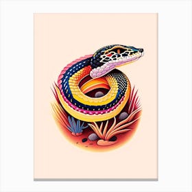 Desert Kingsnake Snake Tattoo Style Canvas Print