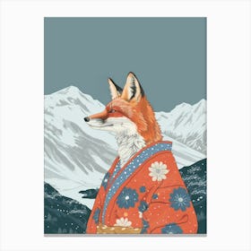 Fox In Kimono 3 Canvas Print