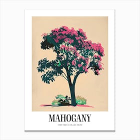 Mahogany Tree Colourful Illustration 2 Poster Canvas Print