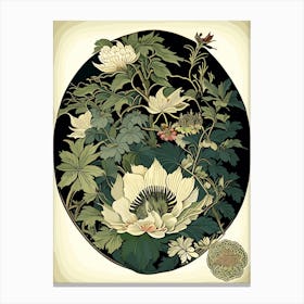Koraku En, Japan Vintage Botanical Canvas Print