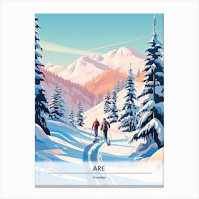 Are In Sweden, Ski Resort Poster Illustration 2 Canvas Print