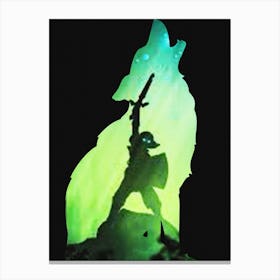 Anime Negative Space ― Link From The Legend Of Zelda Battle Canvas Print