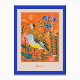 Spring Birds Poster Grouse 1 Canvas Print