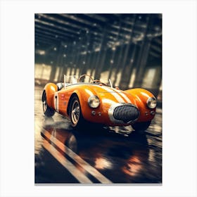 Vintage Sports Car Retro Racing Car Canvas Print