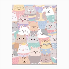 Kawaii Cats 1 Canvas Print