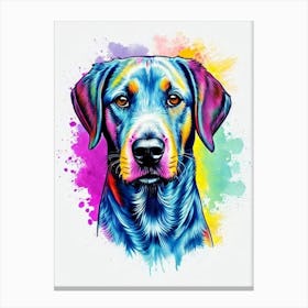 Plott Hound Rainbow Oil Painting dog Canvas Print