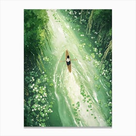 Canoeing In The Jungle Canvas Print