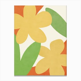 Sunshine Yellow Floral Graphic Canvas Print