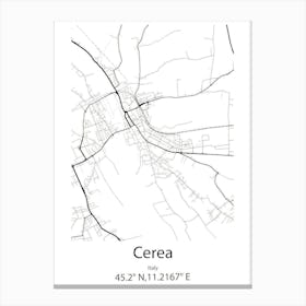 Cerea,Italy Minimalist Map Canvas Print