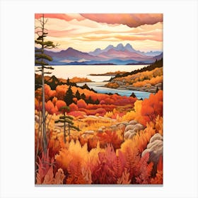 Autumn National Park Painting Nahuel Huapi National Park Argentina 2 Canvas Print