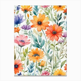 Watercolor Flowers 9 Canvas Print