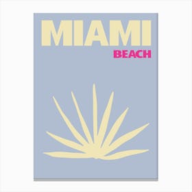 Miami Beach Floral Art Canvas Print