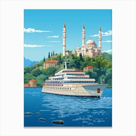 Bosphorus Cruise Prince Islands Pixel Art 7 Canvas Print