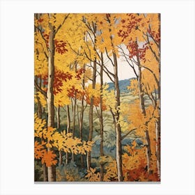 Gray Birch 2 Vintage Autumn Tree Print  Canvas Print