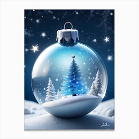 Magnificent Christmas ball under the snow Canvas Print